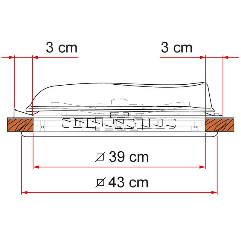 Fiamma Turbo Vent 160 Premium White with White Frame 400 x 400mm