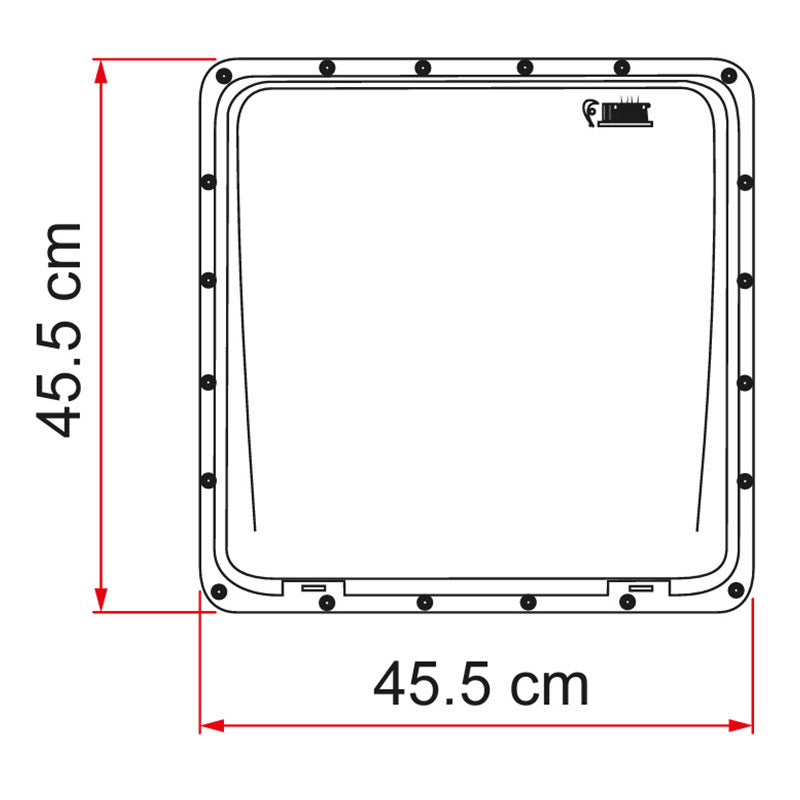 Fiamma Turbo Vent 160 Premium White with White Frame 400 x 400mm