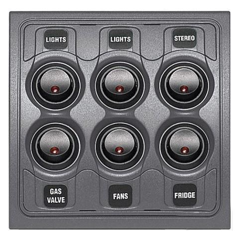 RV Traveller Switch Panel 6-Way 12V