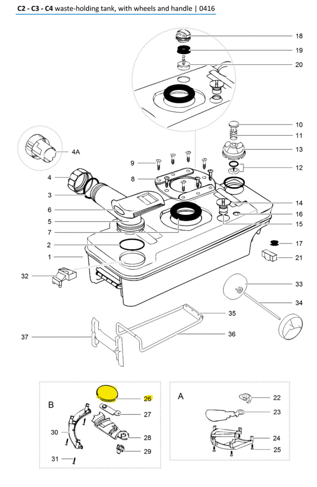 Thetford Toilet Part - C200/C2/C4 Cassette Blade