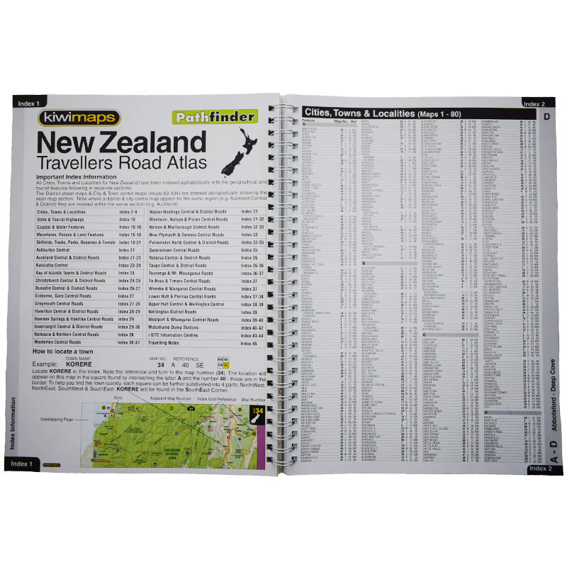 KiwiMaps New Zealand Travellers Road Atlas