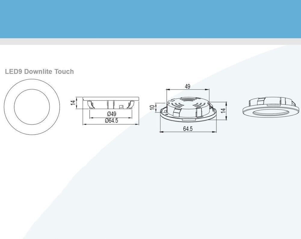 Lumo TouchLite LED Downlight Brushed Nickel Finish