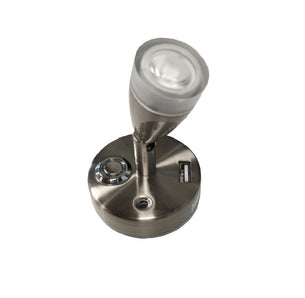Lumo LED Reading Light with USB Outlet Brushed Nickel Finish - Warm White