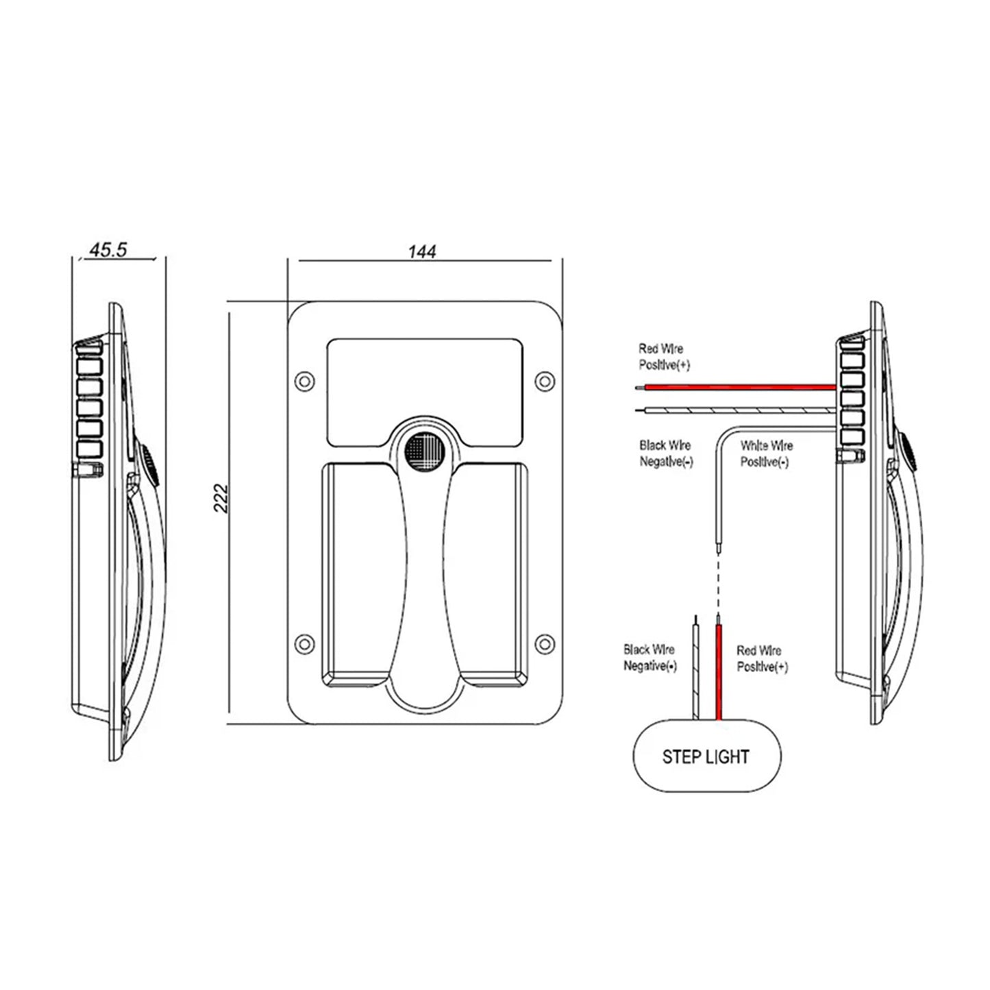 Coast RV Assist Handle with Light 12V Chrome