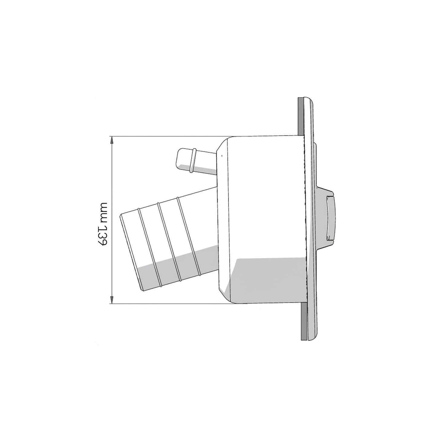 Fiamma Water Filler with Cap/Lock Black 40mm
