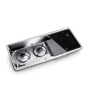 Dometic 2 Burner Hob/RH Sink Combo with Glass Lid