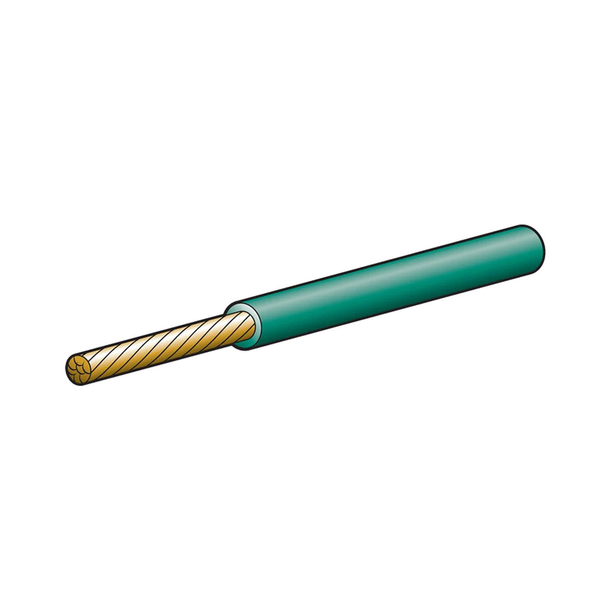 Narva Auto Cable Single Core 3mm/10Amp Green 7m