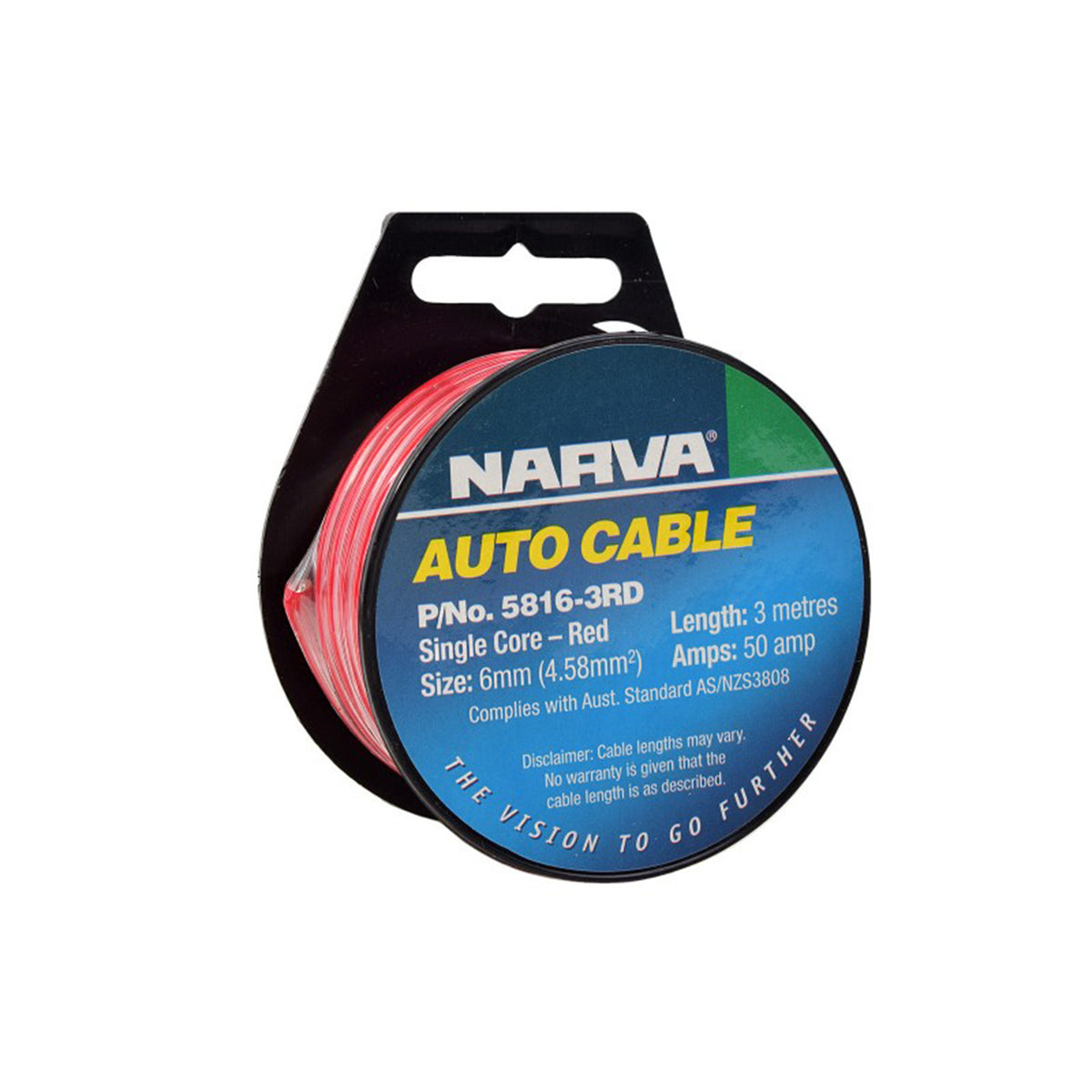 Narva Auto Cable Single Core 6mm/50Amp Red 3m