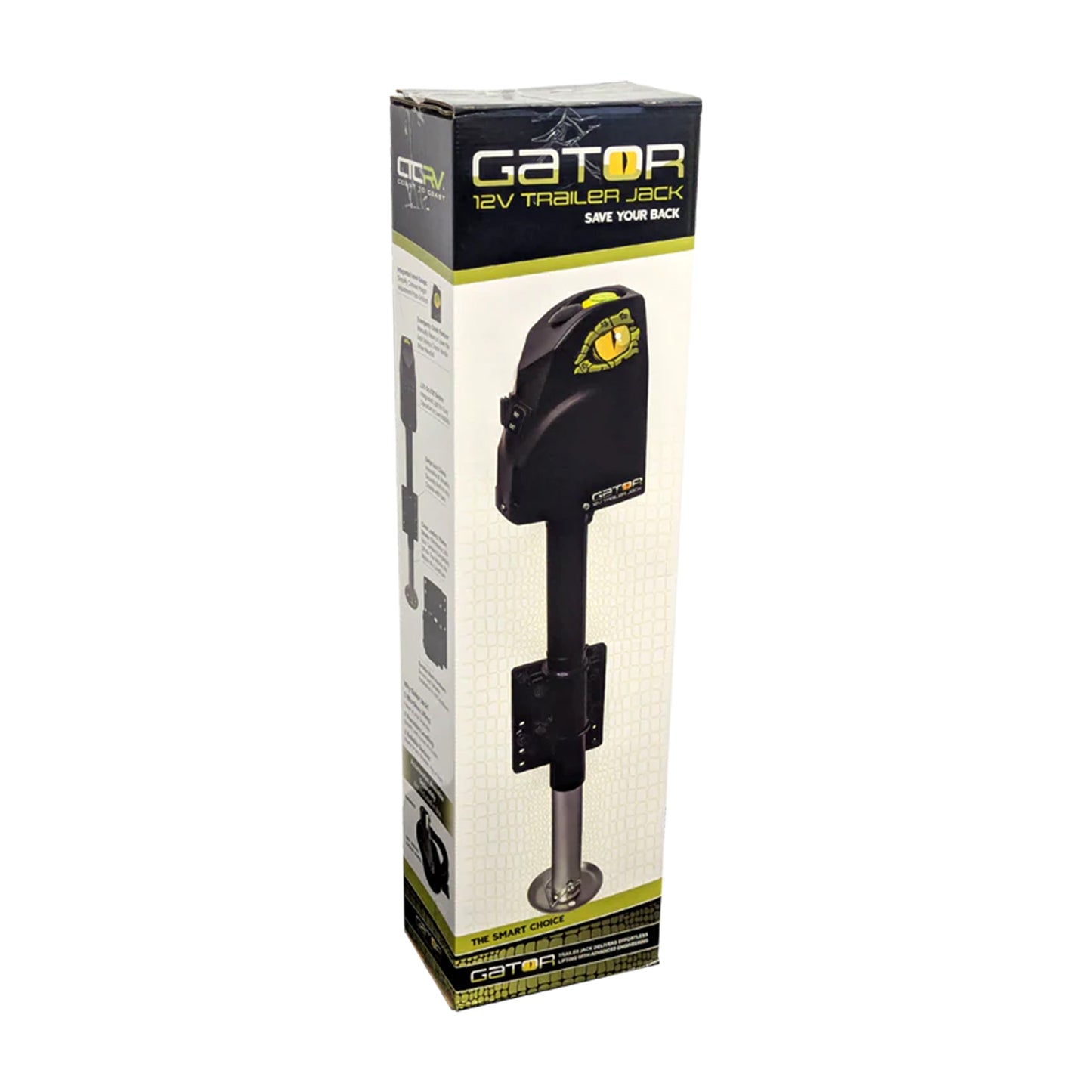 Coast RV Gator Trailer Jack with Clamp 12V