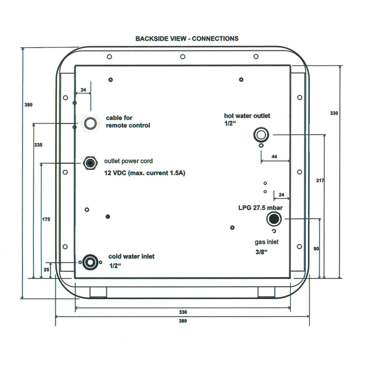 Camec 13kW Instantaneous Water Heater Black - Gas