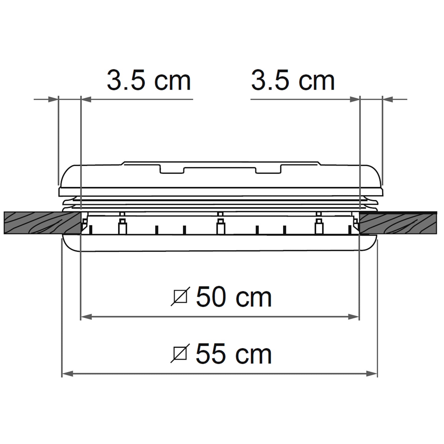 Fiamma Kombi 4-Way Roof Vent 500 x 500mm