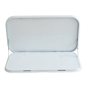 Coast RV Folding Picnic Table with LED Light and Backing Plate  - White