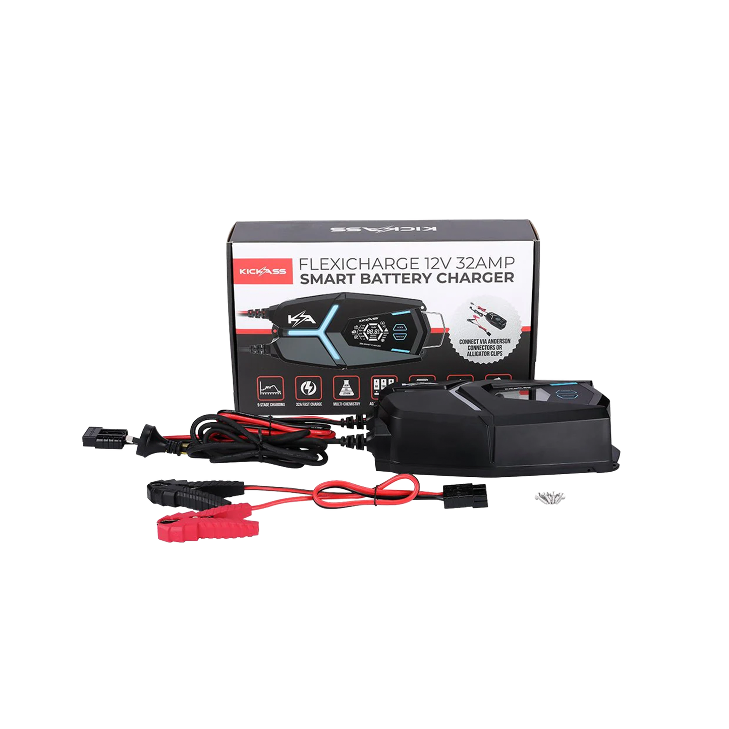 KickAss Flexicharge Smart Battery Charger 12V/32A