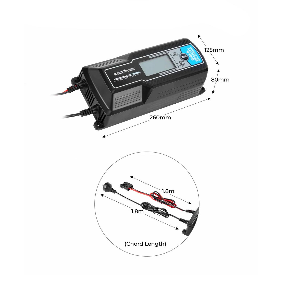 KickAss Smart Battery Charger 12V/22A