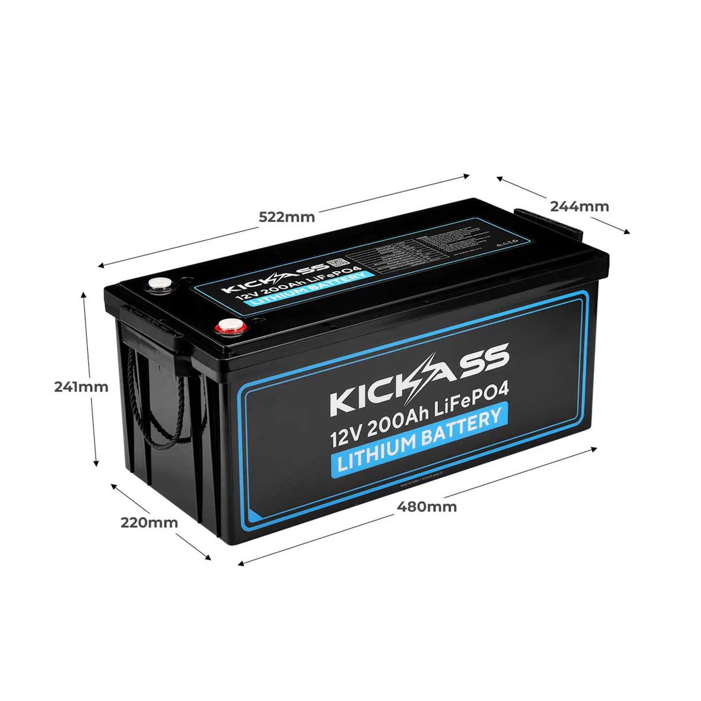 KickAss LiFePO4 Lithium Battery 12V/200AH