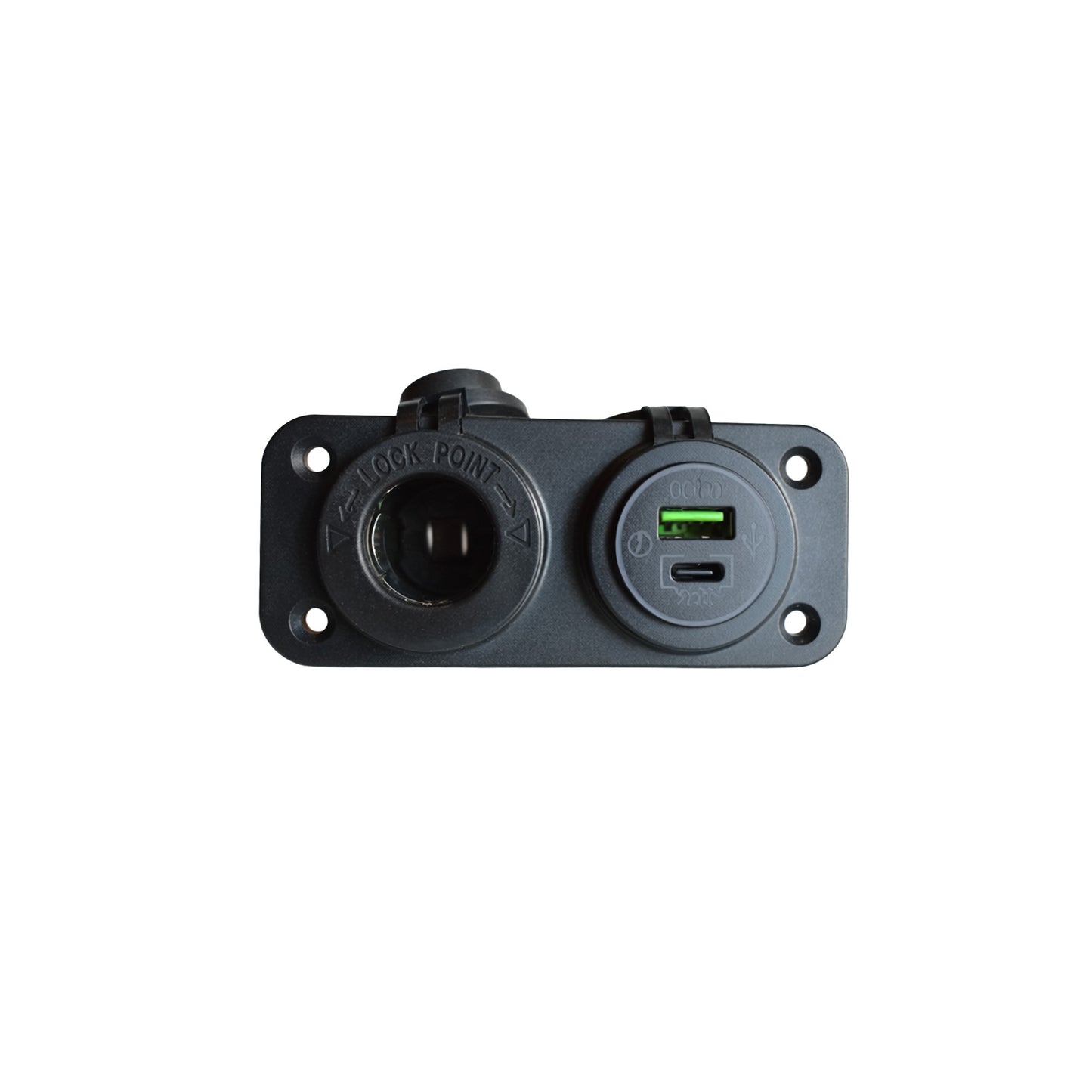 Narva Twin 12V Sockets with 2 USB Flush Mounted