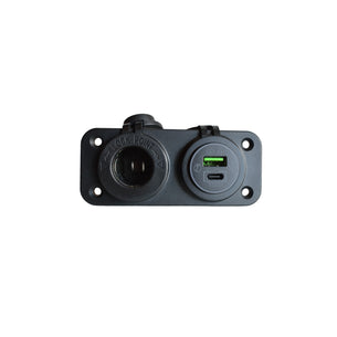 Narva Twin 12V Sockets with 2 USB Flush Mounted