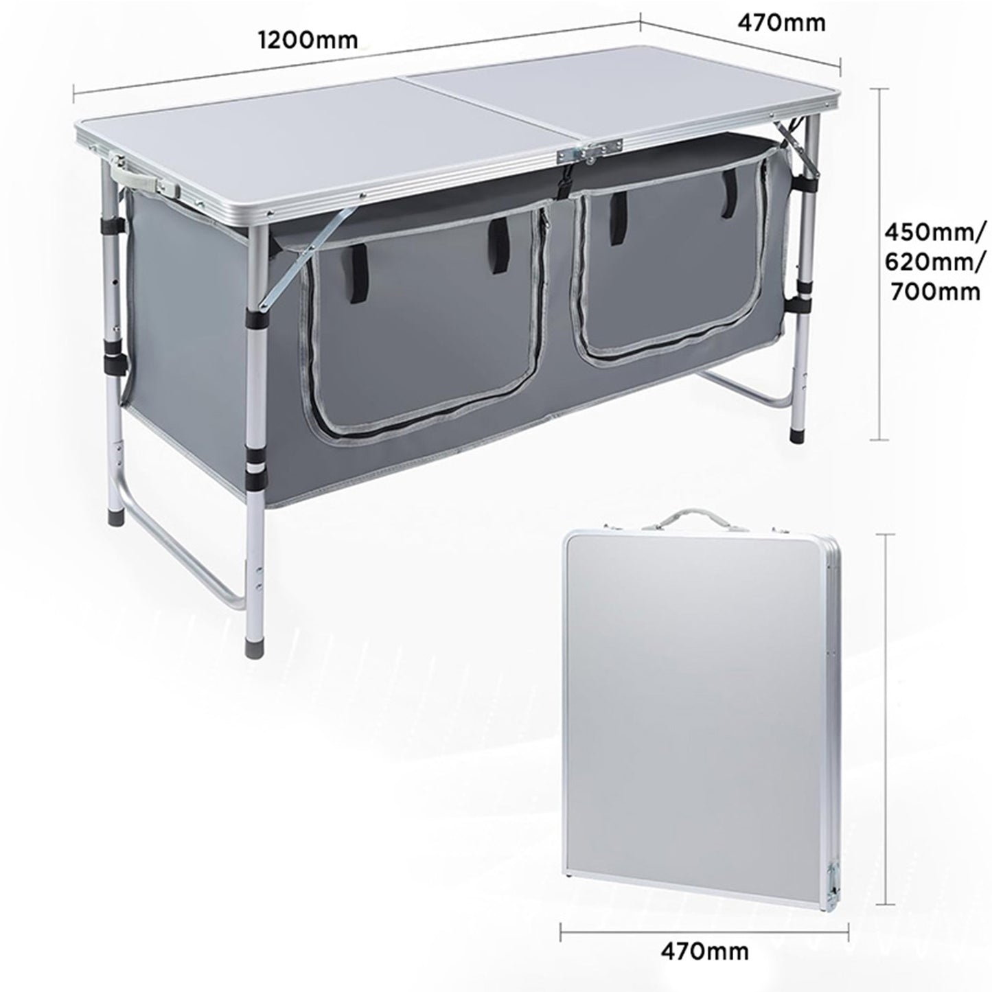 RVSC Folding Camping Table with Storage