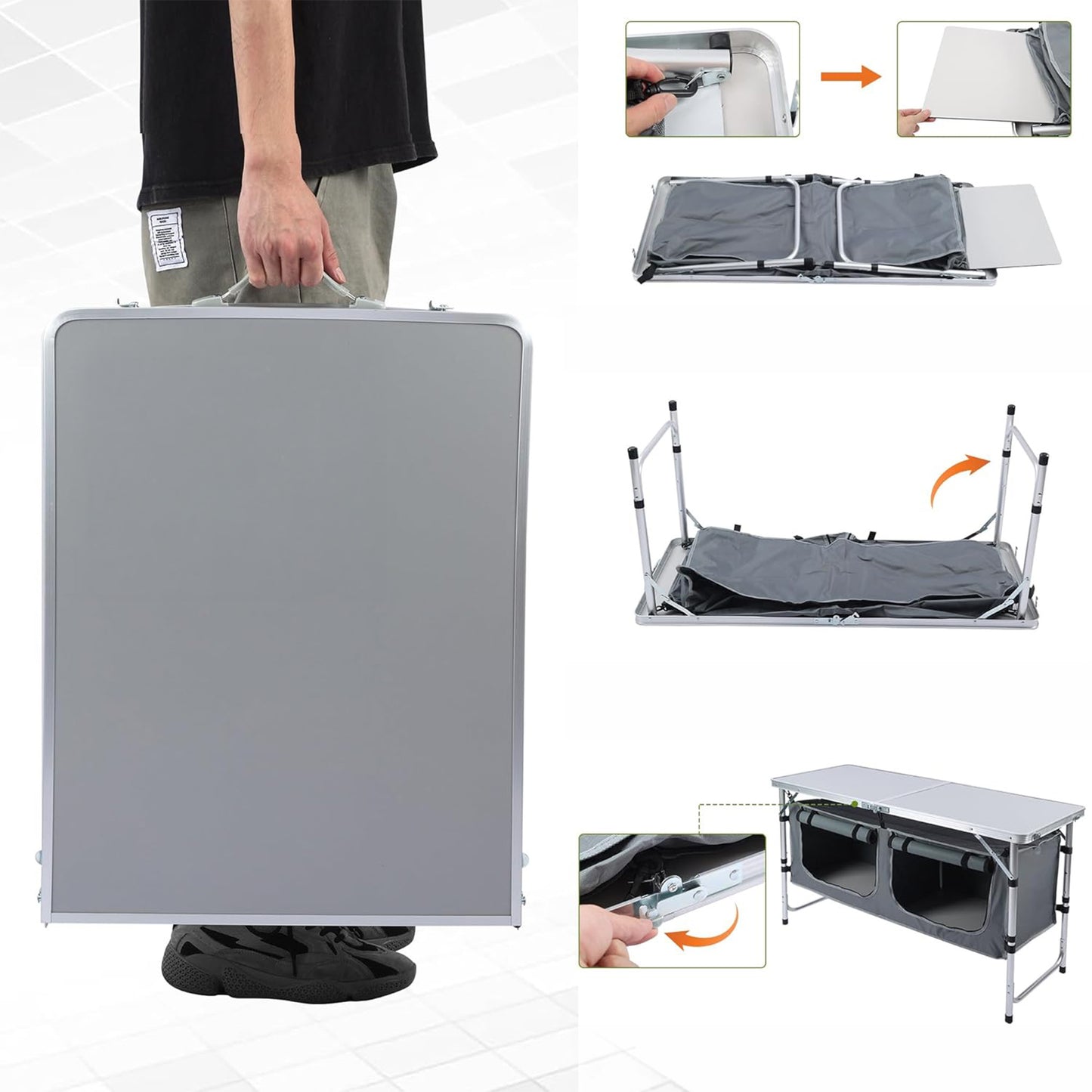 RVSC Folding Camping Table with Storage