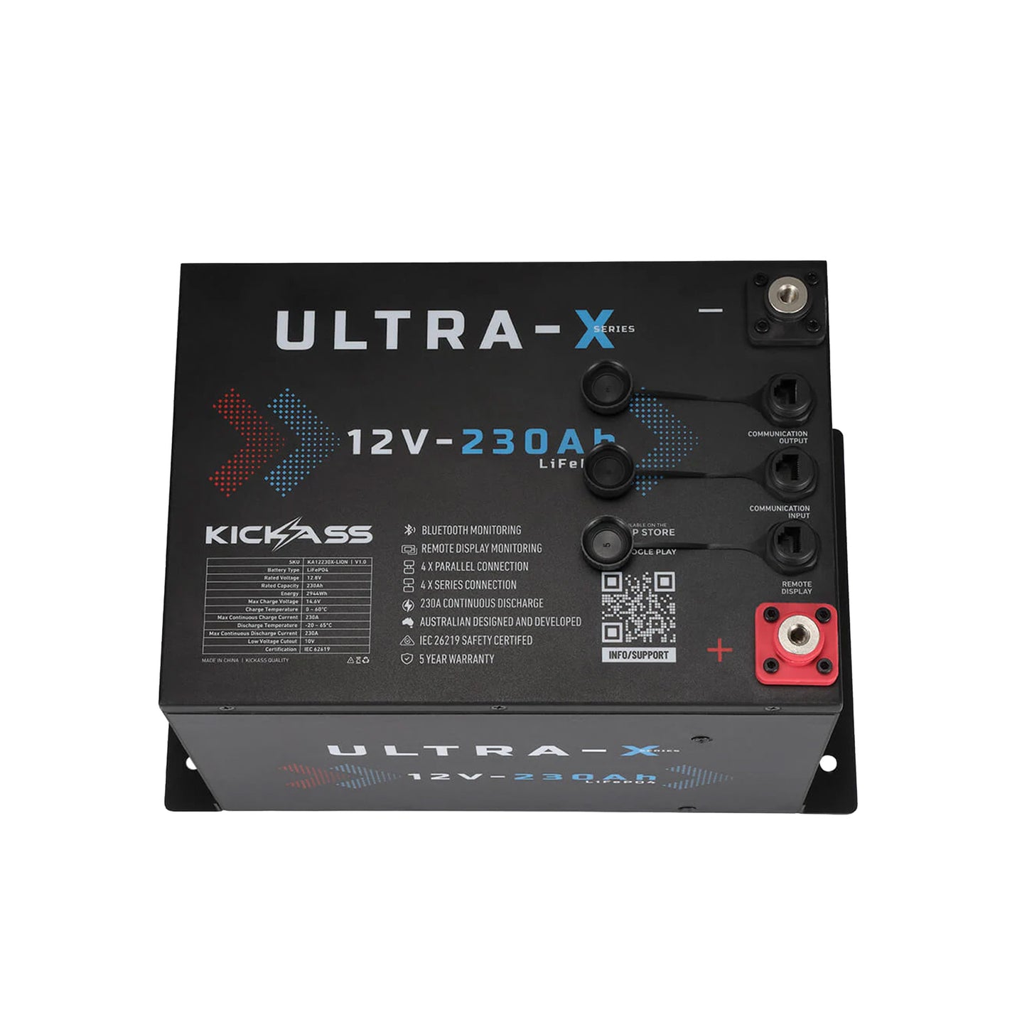 KickAss LiFePO4 Smart Ultra-X Lithium Battery 12V/230AH