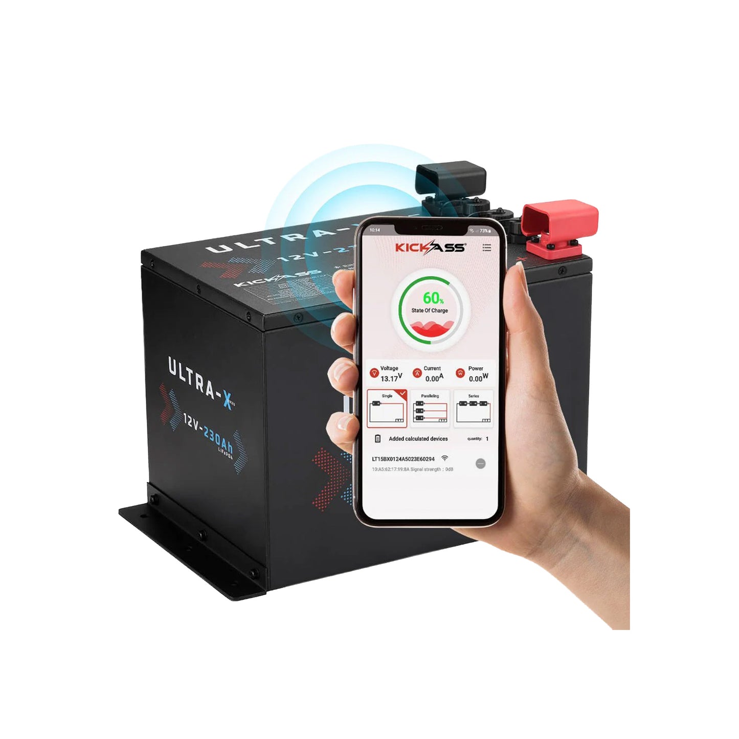 KickAss LiFePO4 Smart Ultra-X Lithium Battery 12V/230AH