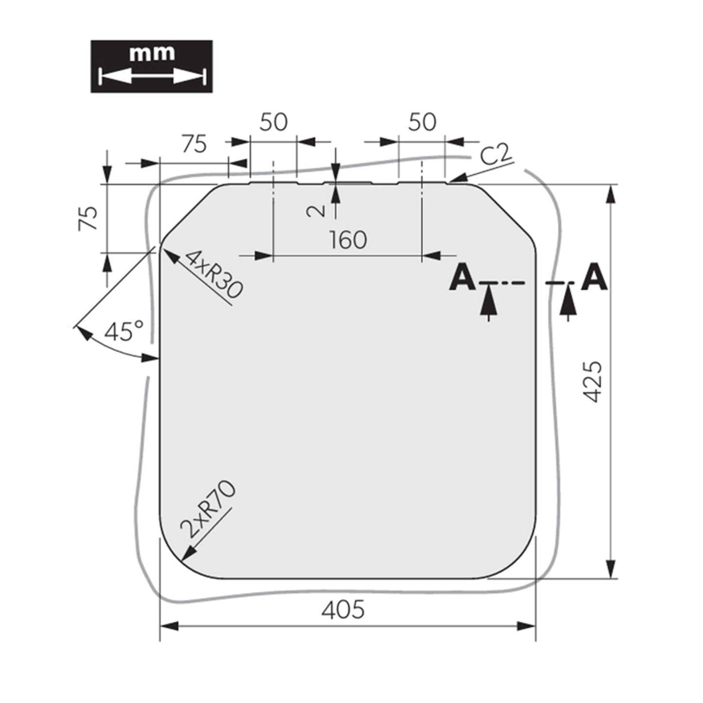 Dometic VA8006 Square Sink with Glass Lid